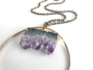 Amethyst & Circle Necklace N1904