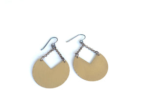Brass V Circle Earrings E1942