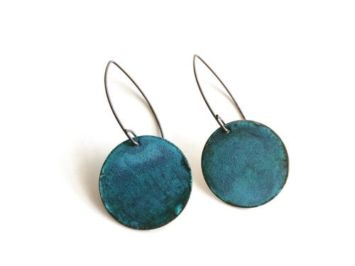 Sky Patina Circle Earrings E1950