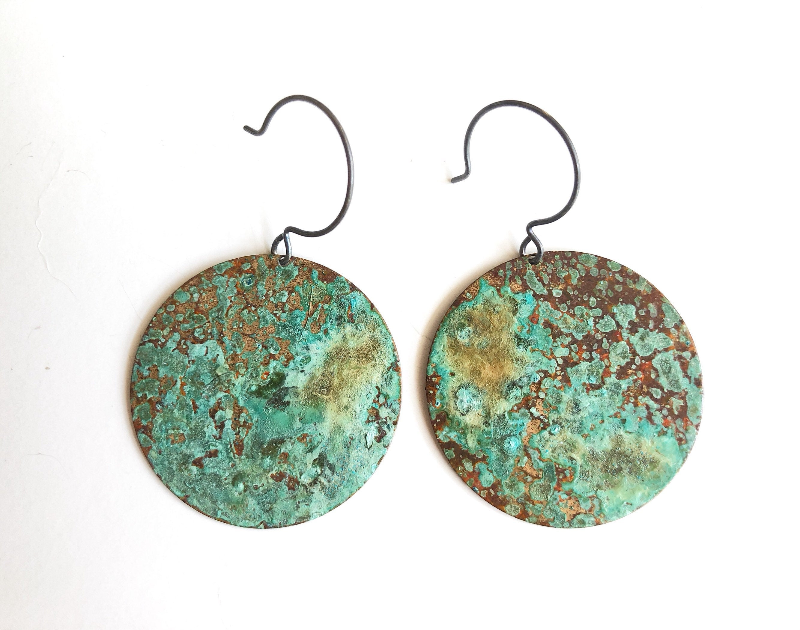 Textured Circle El Mar Patina Earrings E1934