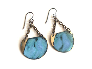 Sky Patina Crescent Earrings E1953