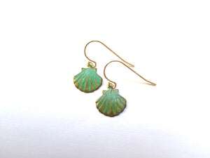 Verdigris Sea Shell Earrings